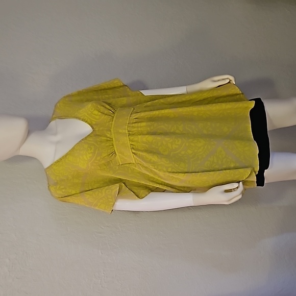 ALICE & TRIXIE Neon Damask Cascade Sleeve Boho Silk Tunic Festival Blouse - Picture 7 of 11